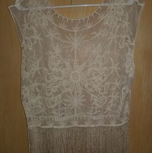 Lace fringe top
